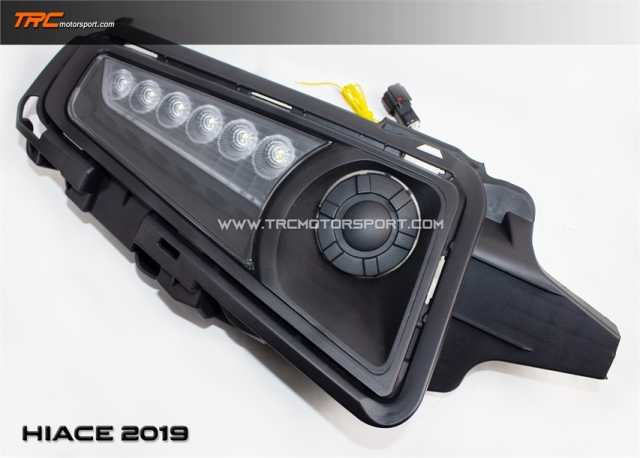 ฝาครอบสปอร์ตไลท์ HIACE 2019 DRL DAYLTIME ตรงรุ่น V2.0 รุ่นใหม่ 2 ฟังชั่น ไฟ Daytime สัญญาณไฟเลี้ยววิ่ง